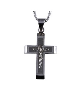 Cross for men whitegold and gold