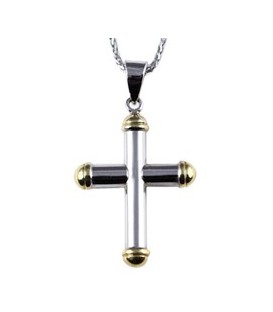 Cross for men whitegold and gold