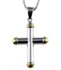 Cross for men whitegold and gold