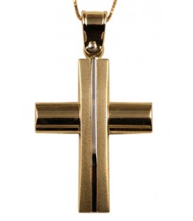 Cross for men whitegold and gold