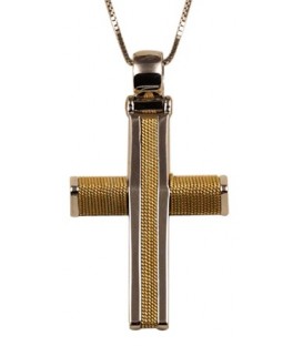 Cross for men whitegold and gold