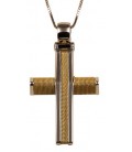 Cross for men whitegold and gold