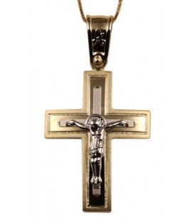 Cross for men whitegold and gold