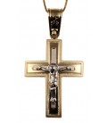 Cross for men whitegold and gold