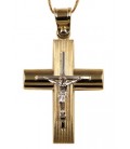 Cross for men whitegold and gold