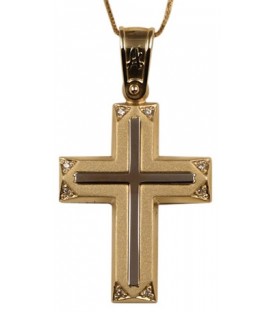 Cross for women whitegold and gold with zircon