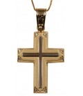 Cross for women whitegold and gold with zircon