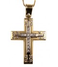 Cross for women whitegold and gold with zircon