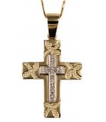 Cross for women whitegold and gold with zircon