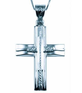 Cross for women whitegold with zircon