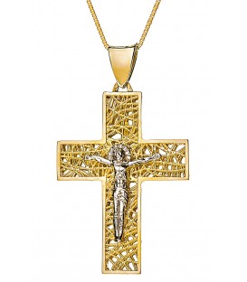 Cross for men whitegold and gold