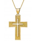 Cross for men whitegold and gold