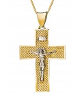 Cross for men whitegold and gold