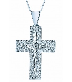 Cross for women whitegold with zircon