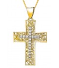 Cross for women whitegold and gold with zircon