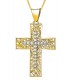 Cross for women whitegold and gold with zircon