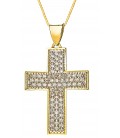 Cross for women whitegold and gold with zircon