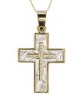 Cross for women whitegold and gold with zircon