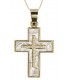 Cross for women whitegold and gold with zircon