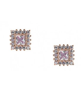 Earring red gold with zircon