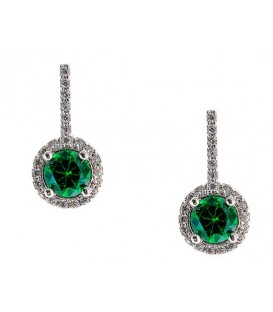 Earring whitegold with zircon