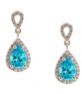 Earring whitegold with zircon