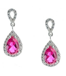 Earring whitegold with zircon