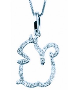 Pendant whitegold with diamond