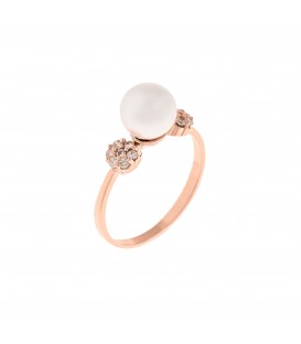 Δαχτυλίδι με μαργαριτάρι από ροζ χρυσό