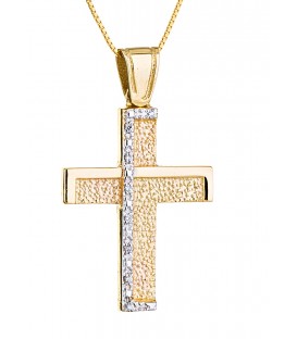 Fashion Γυναικείος βαπτιστικός σταυρός χρυσός