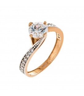 Ring whitegold with zircon