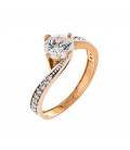 Ring whitegold with zircon