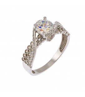 Ring whitegold with zircon