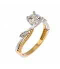 Ring whitegold with zircon