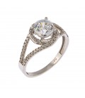 Ring whitegold with zircon