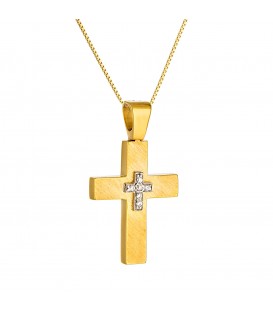 Χειροποίητος γυναικείος βαπτιστικός σταυρός χρυσός